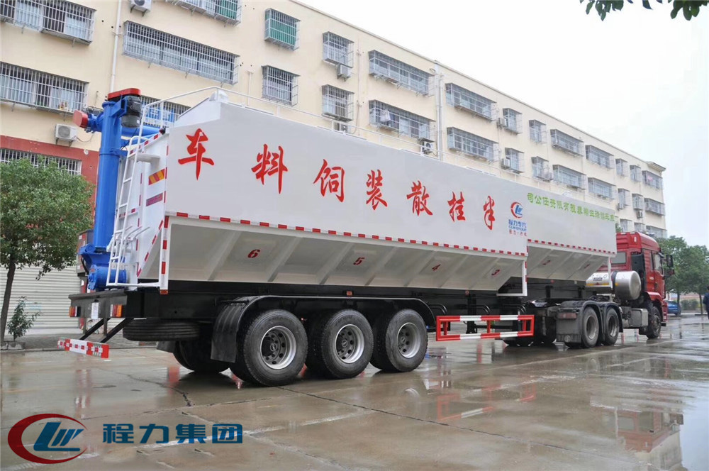 Half-trailer [60-66 cubic] bulk feed transportation vehicle in Deutsch