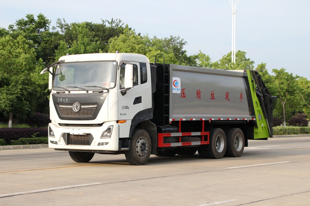 【18 Kubik】 Dongfeng Tianlong hinterer doppelachsiger Kompressionsmüllwagen