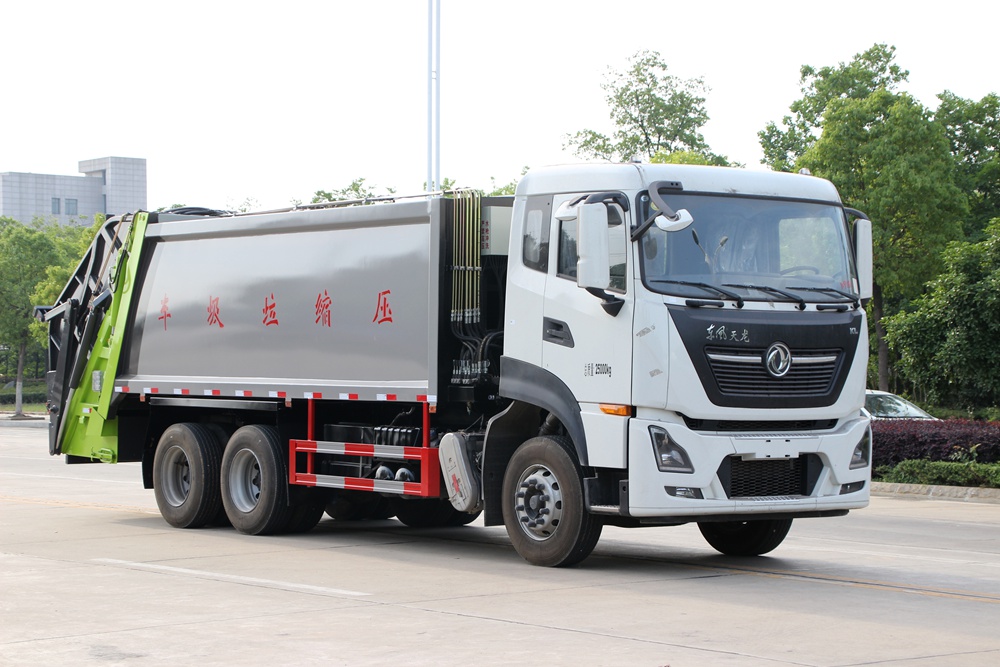 【18 Kubik】 Dongfeng Tianlong hinterer doppelachsiger Kompressionsmüllwagen