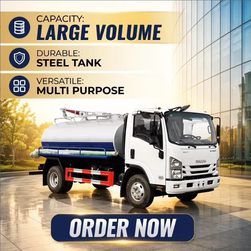Isuzu ELF 700P 4x2 RHD 10000L Tank Abwassersaugwagen mit italienischer JUROP Handdieselpumpe Exportrahmen