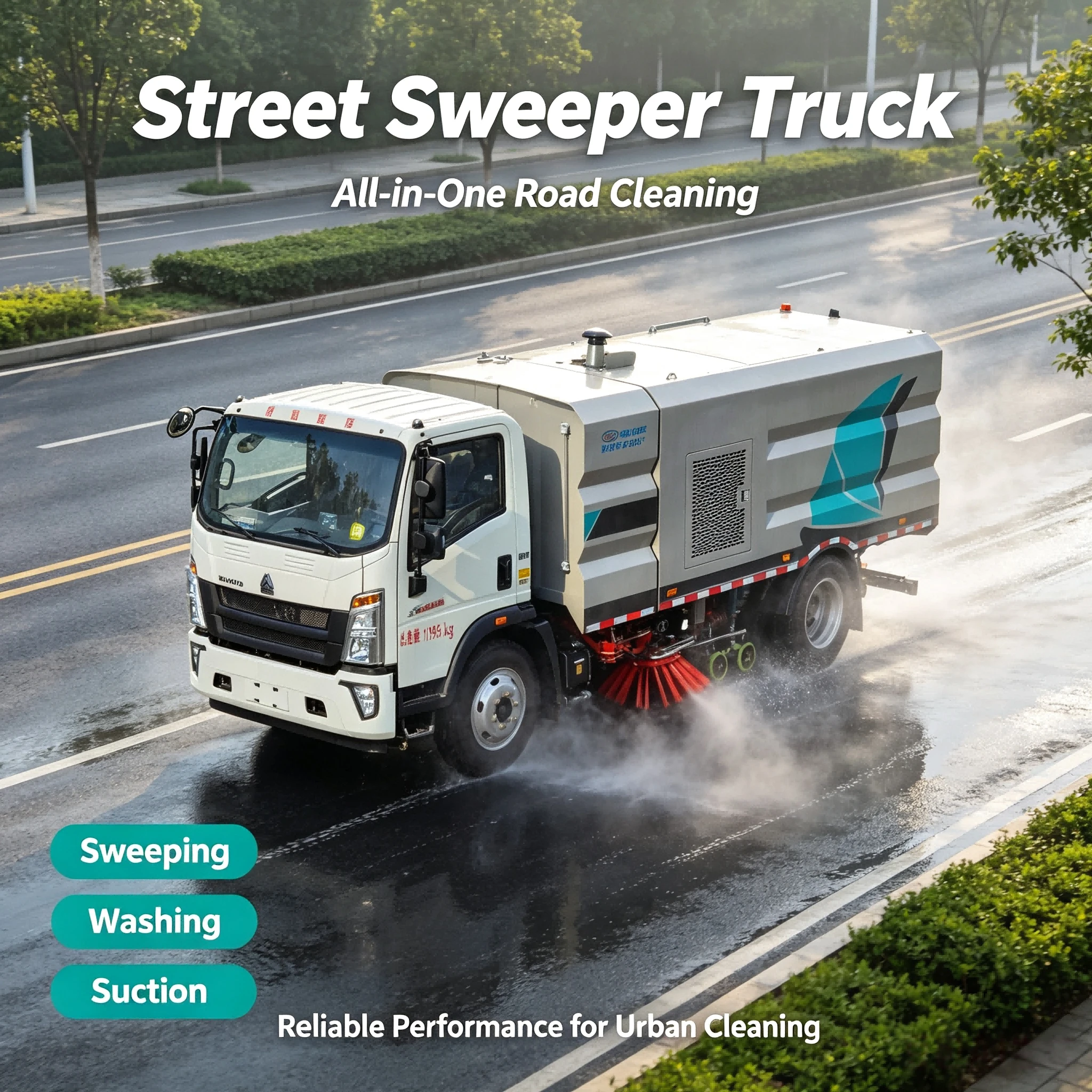 CL5182TXS6AGX Sinotruk TX Wasch- und Reinigungsfahrzeug mit 220PS Motorpumpengetriebe
