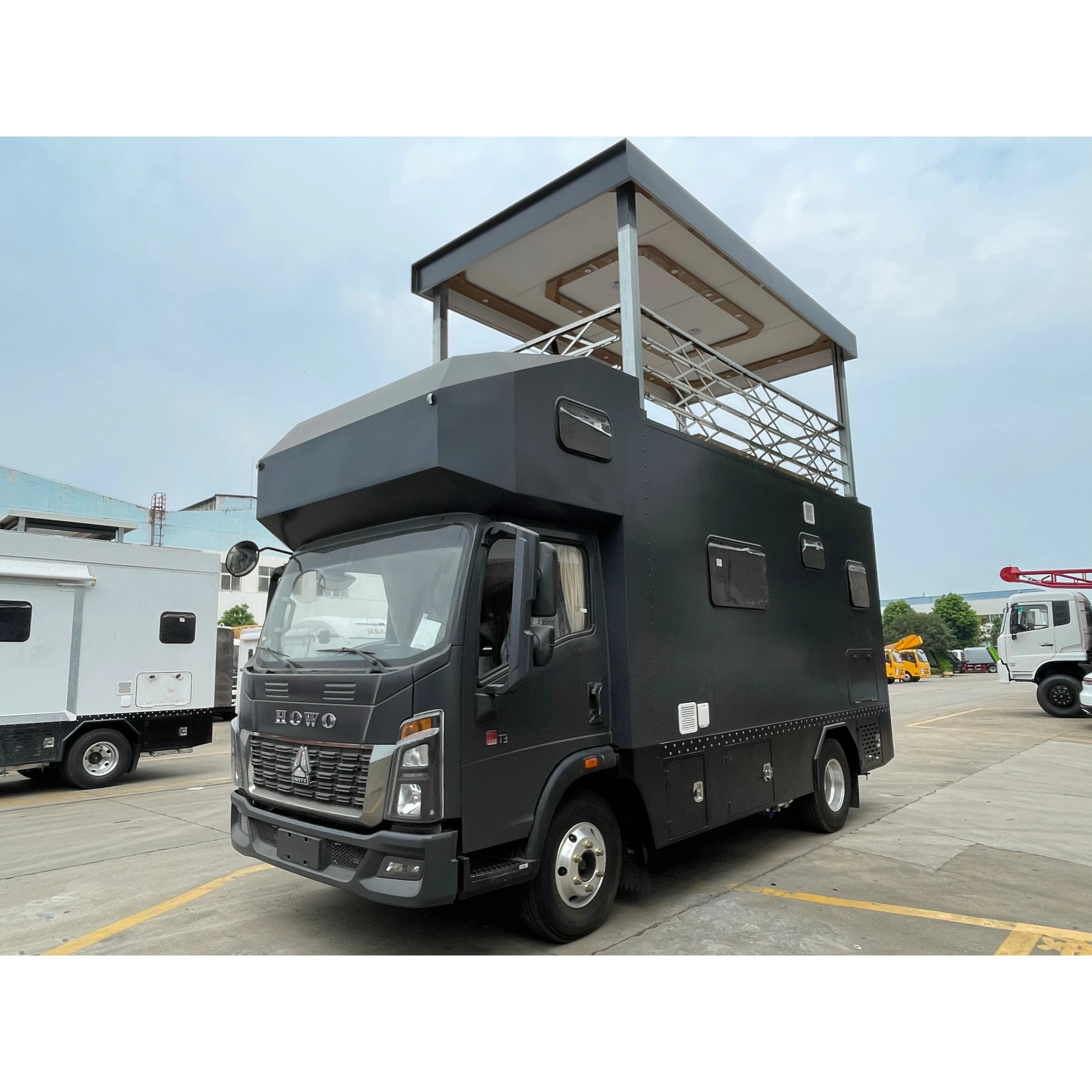 【Haowo of Hongqi】 Grauer zweilagiger Hebefalt-Motorhome